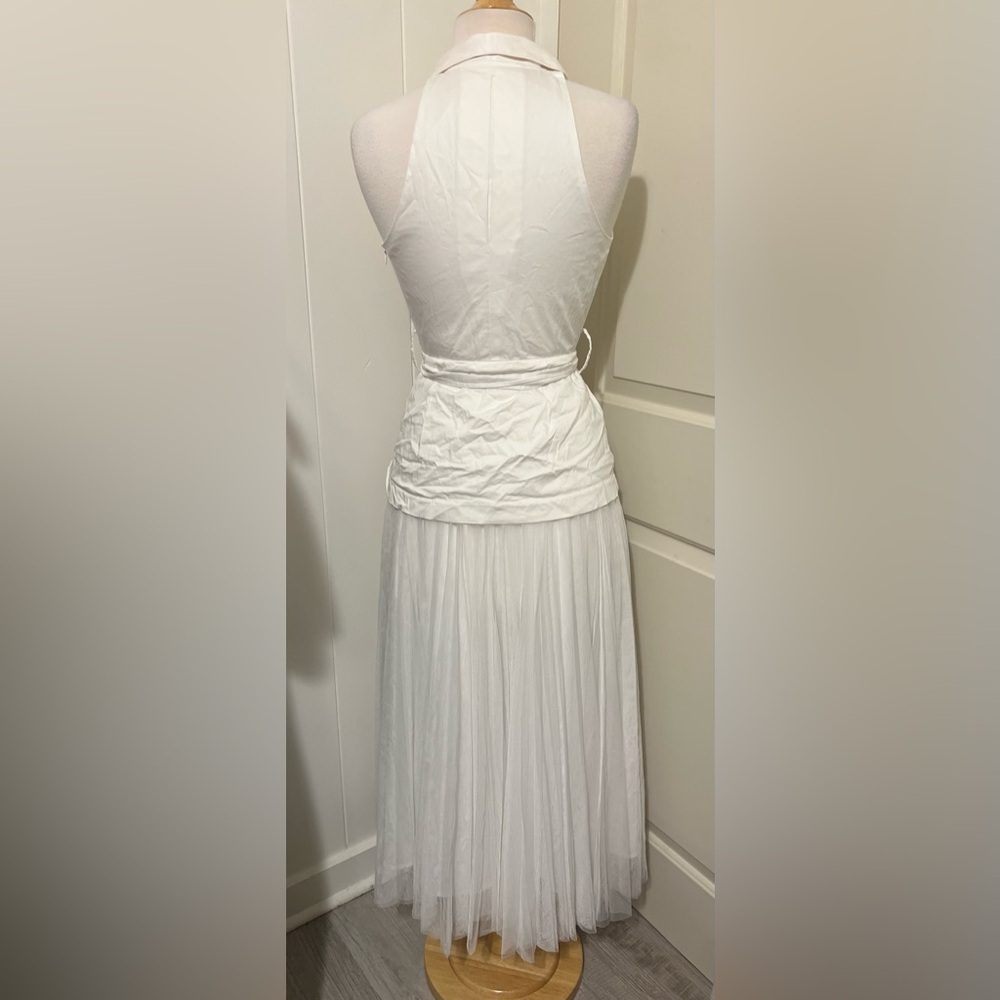 HUTCH $280 ANTHROPOLOGIE White Tulle Vest Dress‎ Size 2 Coquette Wedding Bride - Picture 3 of 5